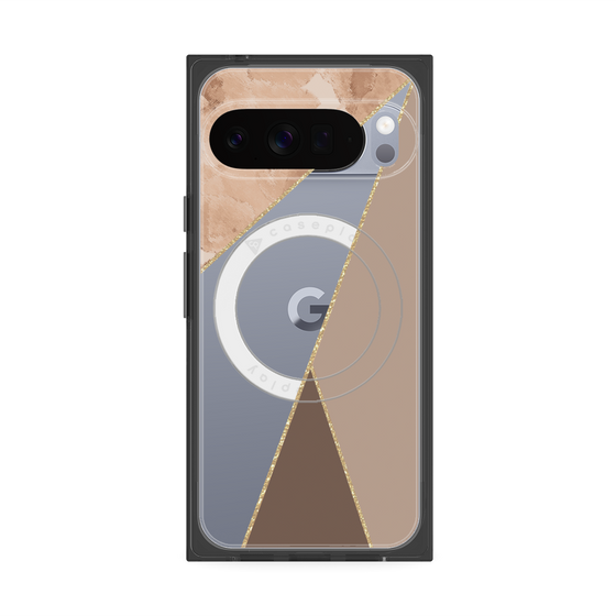 Premium Square Case with Pixelsnap［ Marble Triangle Palette - Brown ］
