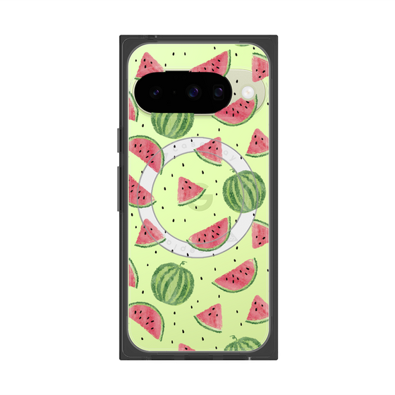 Premium Square Case with Pixelsnap［ Crayon Watermelon ］