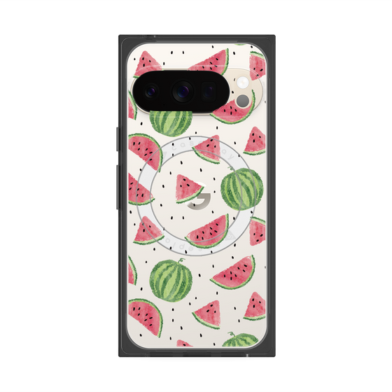 Premium Square Case with Pixelsnap［ Crayon Watermelon ］