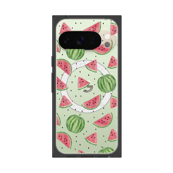 Premium Square Case with Pixelsnap［ Crayon Watermelon ］
