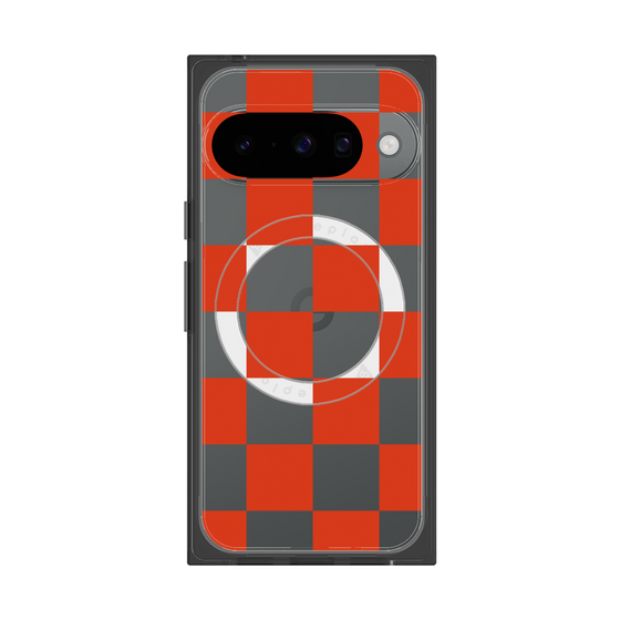 Premium Square Case with Pixelsnap［ Ichimatsu Pattern - Red ］