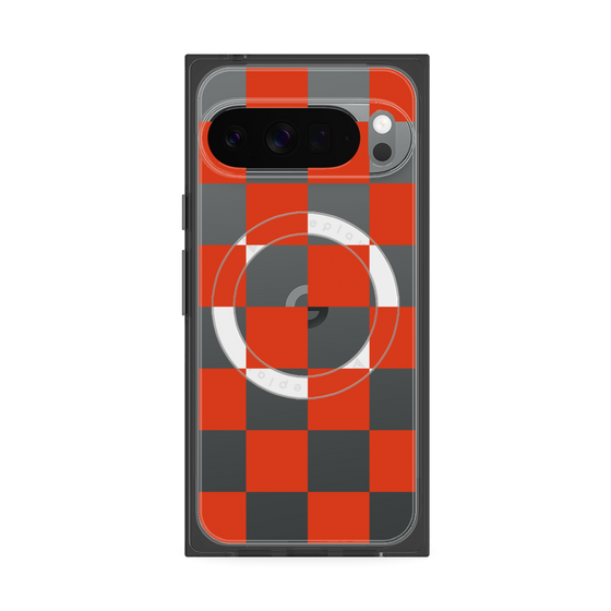 Premium Square Case with Pixelsnap［ Ichimatsu Pattern - Red ］