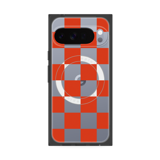 Premium Square Case with Pixelsnap［ Ichimatsu Pattern - Red ］