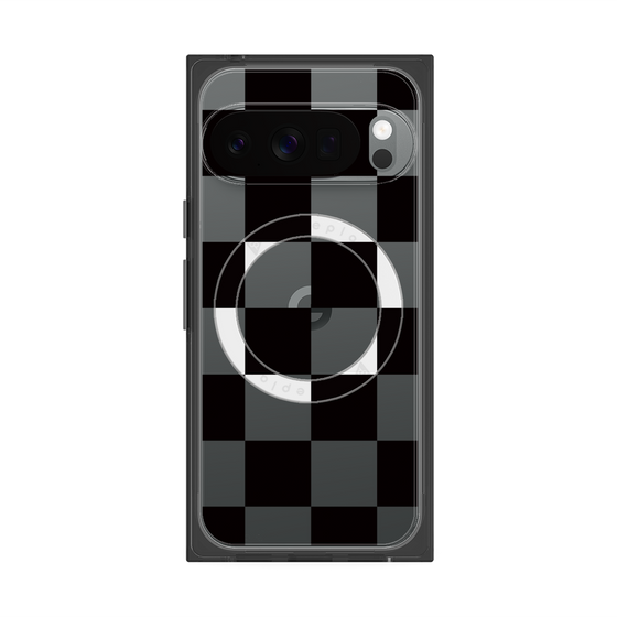 Premium Square Case with Pixelsnap［ Ichimatsu Pattern - Black ］