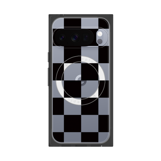 Premium Square Case with Pixelsnap［ Ichimatsu Pattern - Black ］