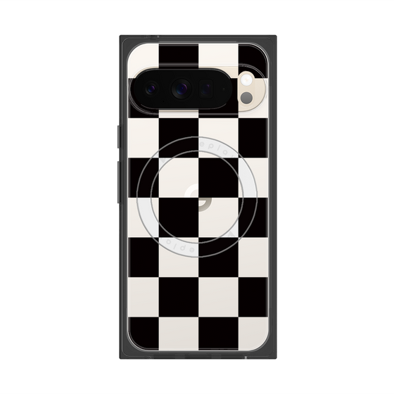 Premium Square Case with Pixelsnap［ Ichimatsu Pattern - Black ］