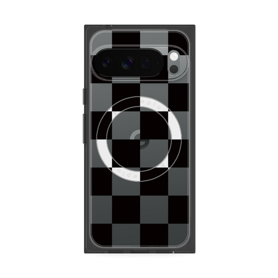 Premium Square Case with Pixelsnap［ Ichimatsu Pattern - Black ］