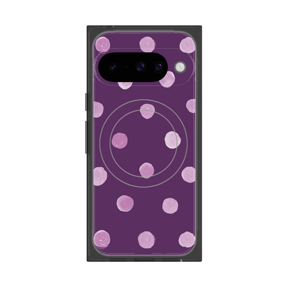 Premium Square Case with Pixelsnap［ Watercolor Dots Retro Color - Purple ］