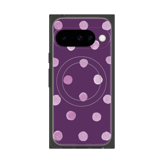 Premium Square Case with Pixelsnap［ Watercolor Dots Retro Color - Purple ］