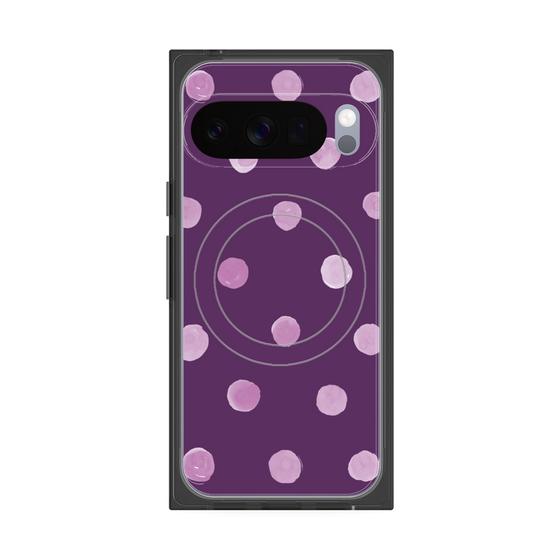 Premium Square Case with Pixelsnap［ Watercolor Dots Retro Color - Purple ］