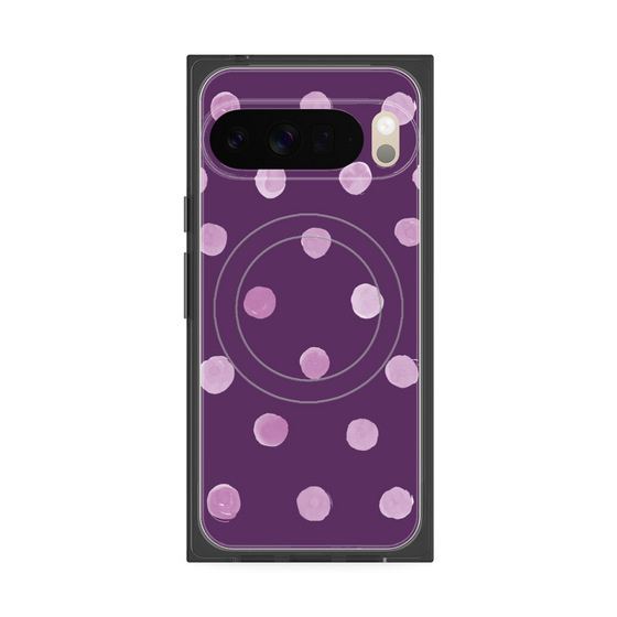 Premium Square Case with Pixelsnap［ Watercolor Dots Retro Color - Purple ］