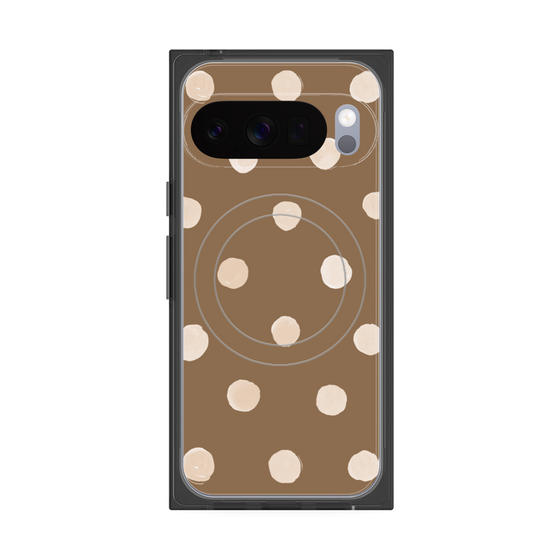 Premium Square Case with Pixelsnap［ Watercolor Dots Retro Color - Brown ］
