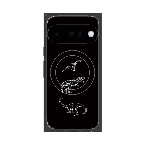 Premium Square Case with Pixelsnap［ Dinosaurs No.1 - Black ］