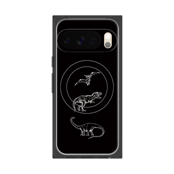 Premium Square Case with Pixelsnap［ Dinosaurs No.1 - Black ］