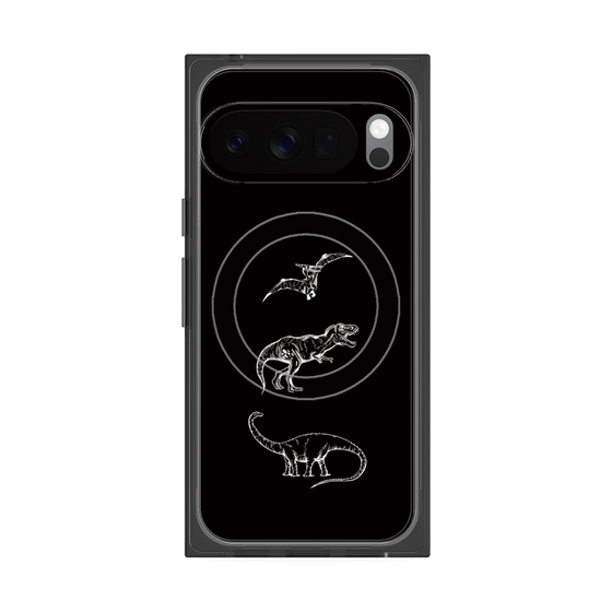 Premium Square Case with Pixelsnap［ Dinosaurs No.1 - Black ］
