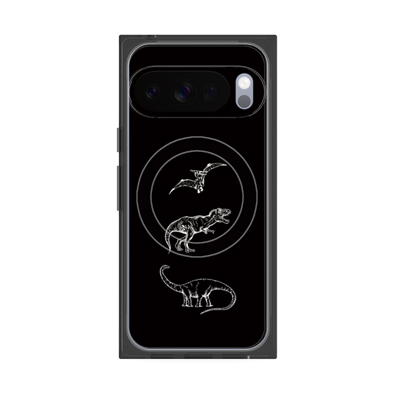 Premium Square Case with Pixelsnap［ Dinosaurs No.1 - Black ］