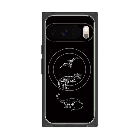 Premium Square Case with Pixelsnap［ Dinosaurs No.1 - Black ］