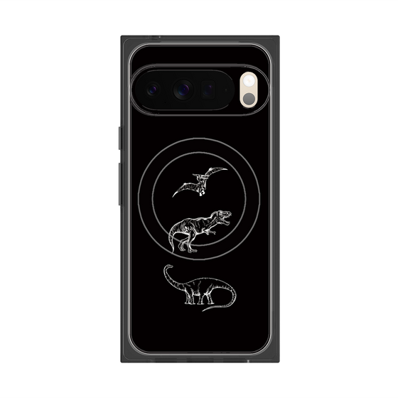 Premium Square Case with Pixelsnap［ Dinosaurs No.1 - Black ］