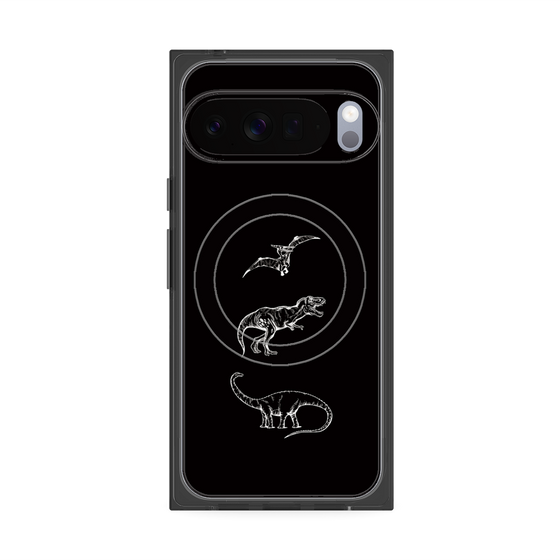 Premium Square Case with Pixelsnap［ Dinosaurs No.1 - Black ］