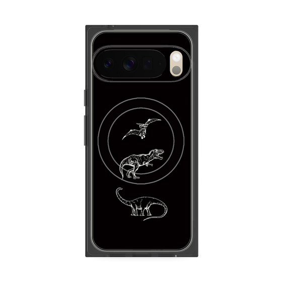 Premium Square Case with Pixelsnap［ Dinosaurs No.1 - Black ］