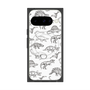 Premium Square Case with Pixelsnap［ Dinosaurs No.2 - White ］