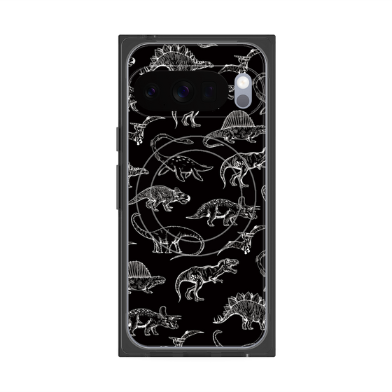Premium Square Case with Pixelsnap［ Dinosaurs No.2 - Black ］