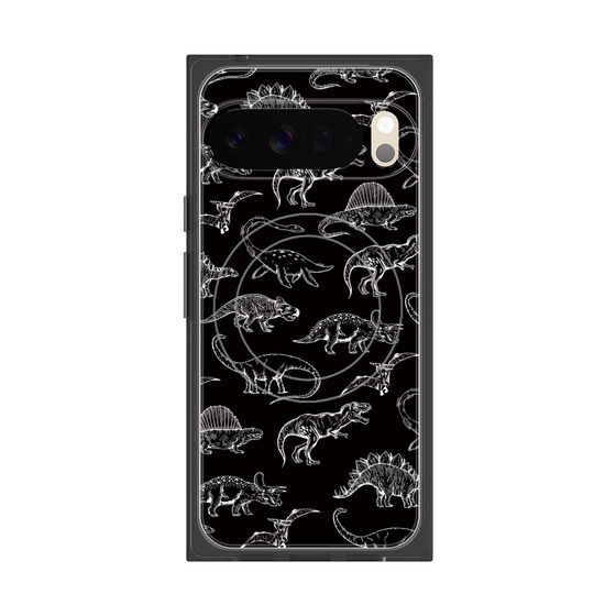 Premium Square Case with Pixelsnap［ Dinosaurs No.2 - Black ］