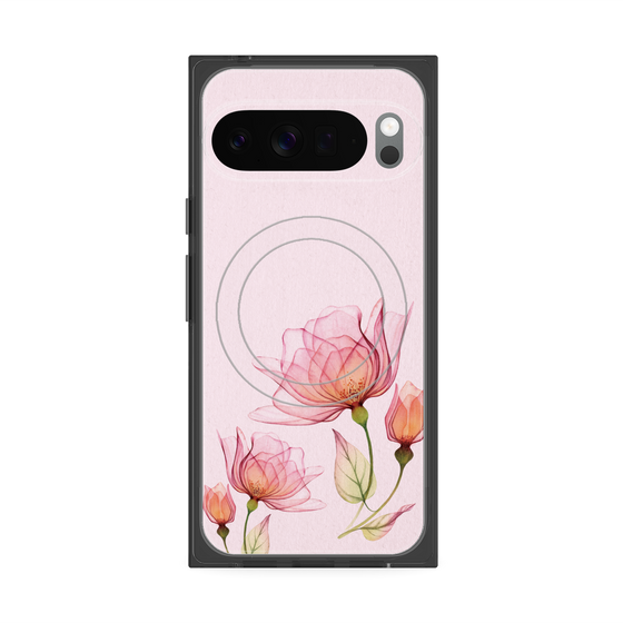 Premium Square Case with Pixelsnap［ Natural Flower - Pink ］