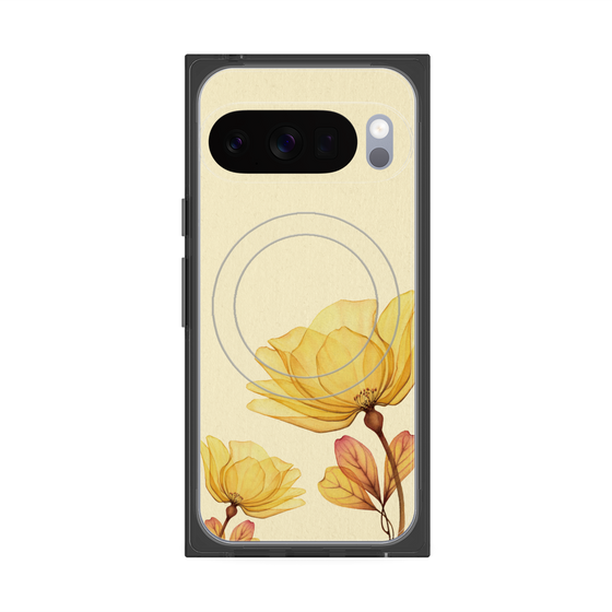 Premium Square Case with Pixelsnap［ Natural Flower - Yellow ］