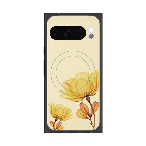 Premium Square Case with Pixelsnap［ Natural Flower - Yellow ］