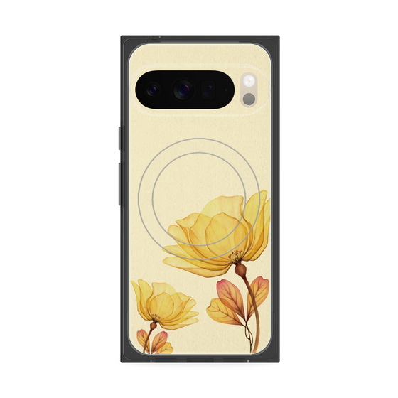 Premium Square Case with Pixelsnap［ Natural Flower - Yellow ］