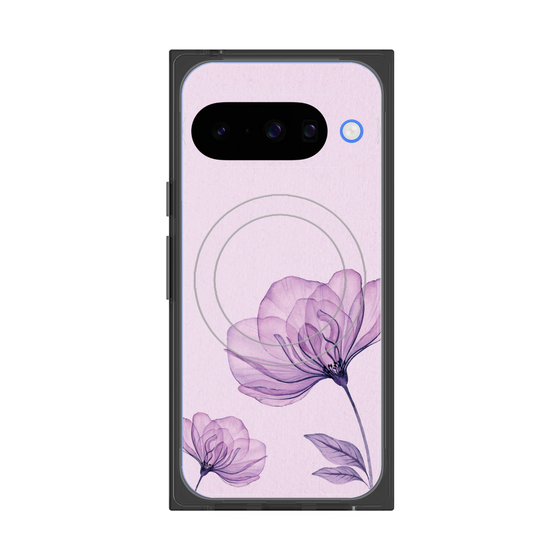 Premium Square Case with Pixelsnap［ Natural Flower - Purple ］