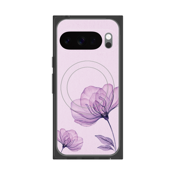 Premium Square Case with Pixelsnap［ Natural Flower - Purple ］