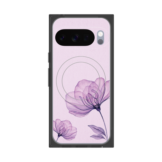 Premium Square Case with Pixelsnap［ Natural Flower - Purple ］
