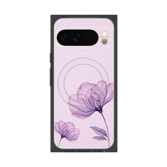 Premium Square Case with Pixelsnap［ Natural Flower - Purple ］