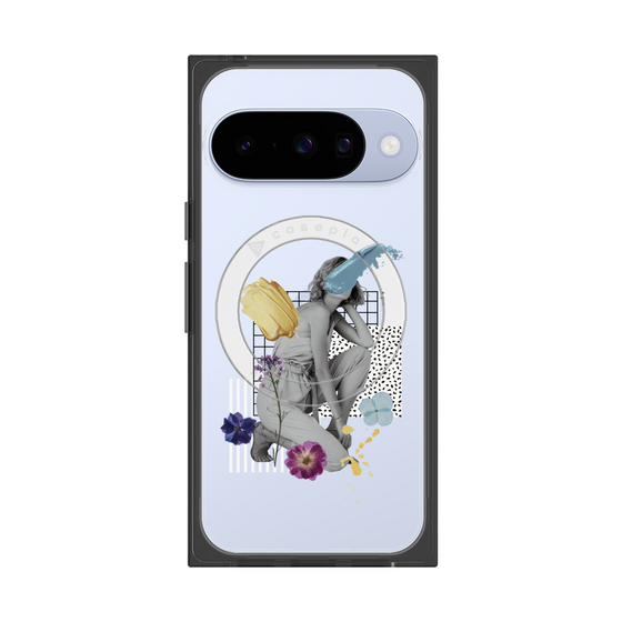 Premium Square Case with Pixelsnap［ Cool and languid Dull blue ］