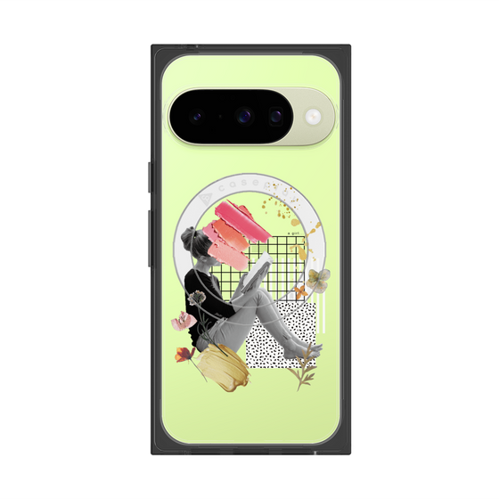 Premium Square Case with Pixelsnap［ Reading by the window ］