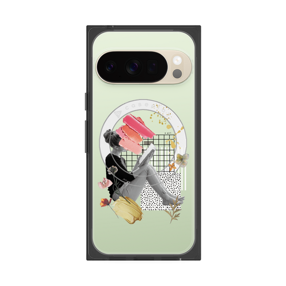 Premium Square Case with Pixelsnap［ Reading by the window ］