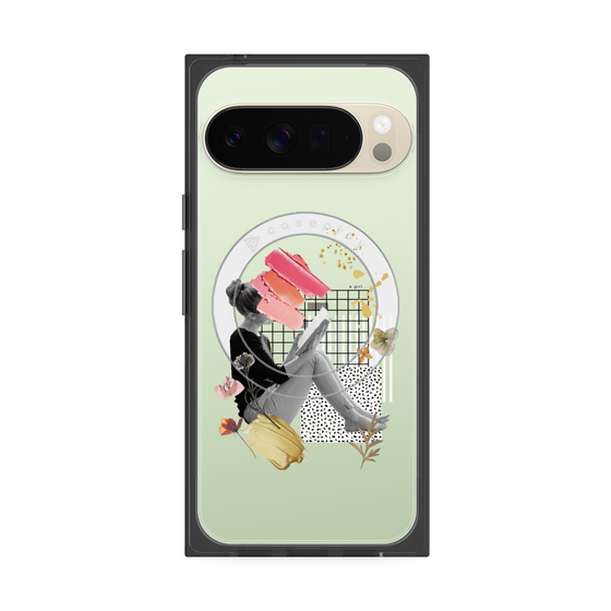 Premium Square Case with Pixelsnap［ Reading by the window ］