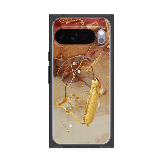 Premium Square Case with Pixelsnap［ Marble Nuance Painting Brown ］