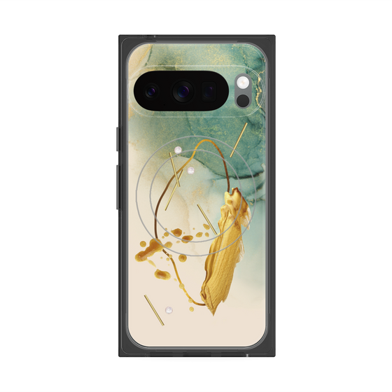 Premium Square Case with Pixelsnap［ Marble Nuance Painting Green ］