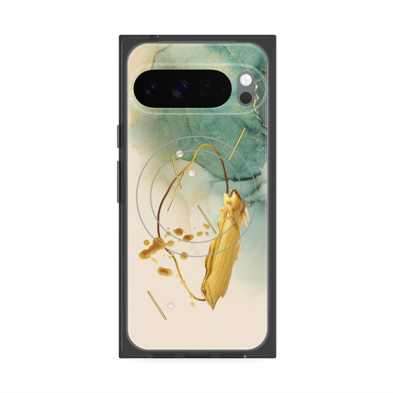 Premium Square Case with Pixelsnap［ Marble Nuance Painting Green ］