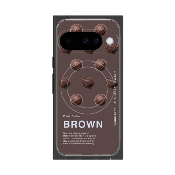 Premium Square Case with Pixelsnap［ BROWN-Chocolate ］