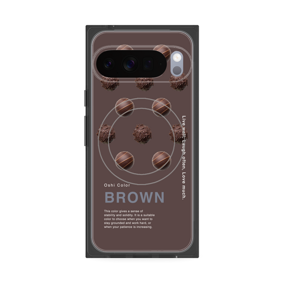 Premium Square Case with Pixelsnap［ BROWN-Chocolate ］
