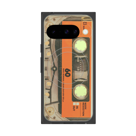 Premium Square Case with Pixelsnap［ RETORO CASSETTE TAPE - Skeleton Orange ］