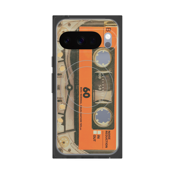 Premium Square Case with Pixelsnap［ RETORO CASSETTE TAPE - Skeleton Orange ］