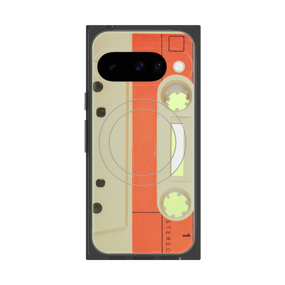 Premium Square Case with Pixelsnap［ RETORO CASSETTE TAPE - Opacity White ］