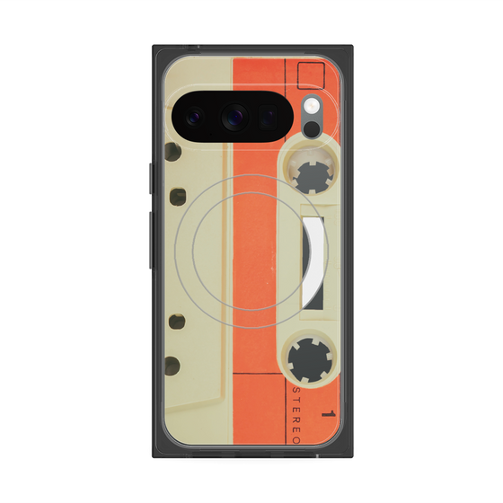 Premium Square Case with Pixelsnap［ RETORO CASSETTE TAPE - Opacity White ］