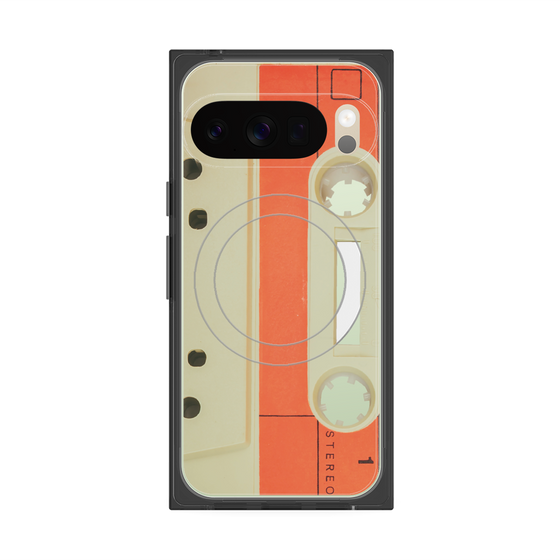 Premium Square Case with Pixelsnap［ RETORO CASSETTE TAPE - Opacity White ］