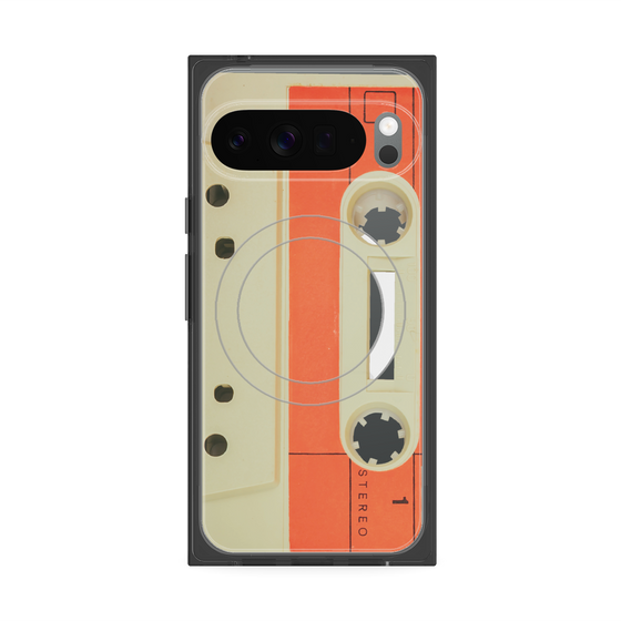 Premium Square Case with Pixelsnap［ RETORO CASSETTE TAPE - Opacity White ］